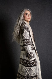 NIVES SP CHARCOAL LONG CARDIGAN 100% LANA MERINO EXTRAFINE