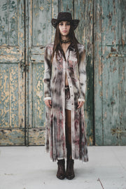 TEXAS LONG SP LONG SHIRT WITH DEVORE DETAILS HAND DYED 78% VI 13% PA 9% EL